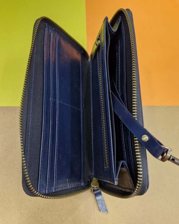 UNISEX LONG ZIPPER WALLET (BLUE) - Image 3