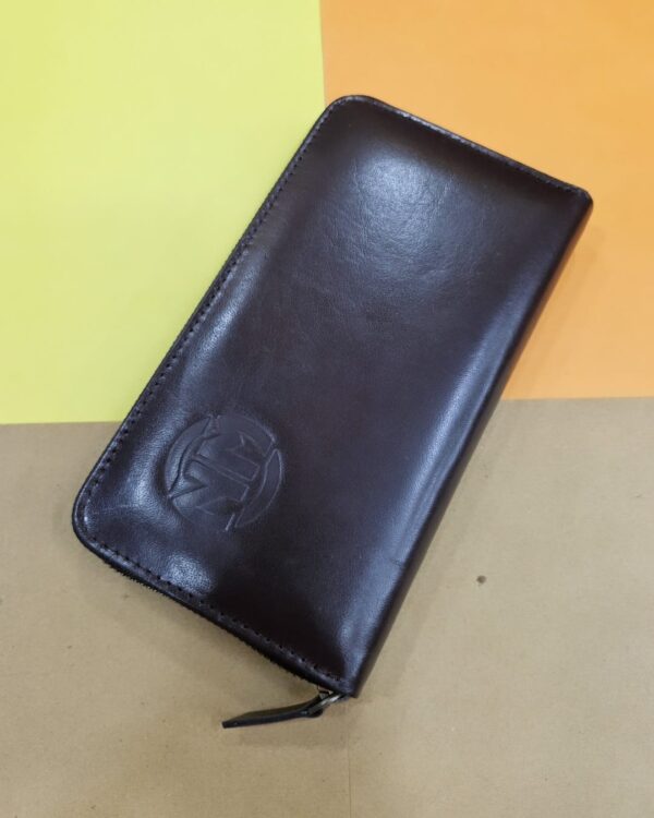 UNISEX LONG ZIPPER WALLET (BROWN) - Image 2