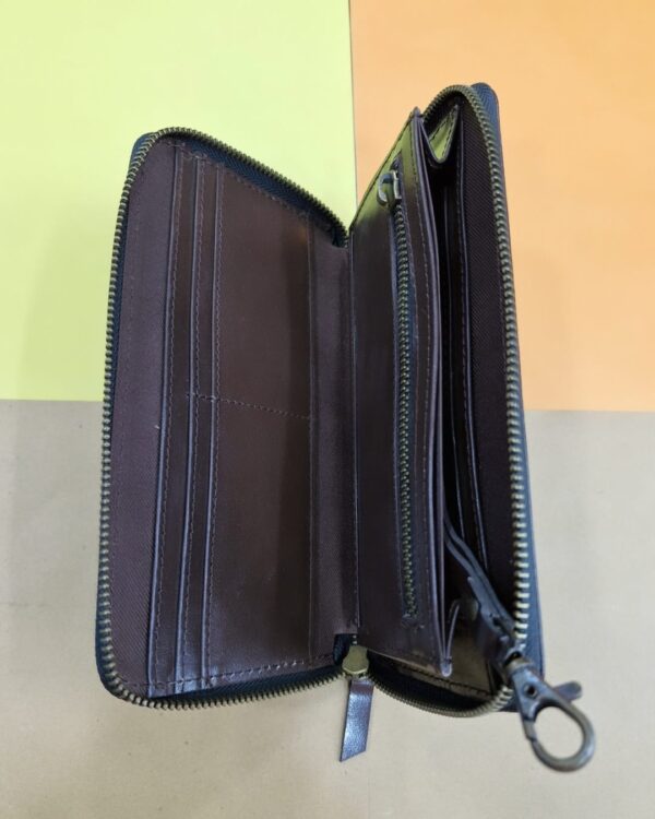 UNISEX LONG ZIPPER WALLET (BROWN) - Image 3