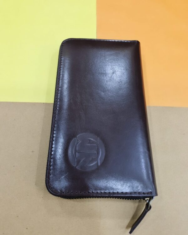 UNISEX LONG ZIPPER WALLET (BROWN) - Image 4